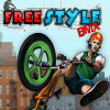 Scooter Games: Free Style BMX - In this cool BMX game online called Free Style BMX, you simply need to choose one of your favorite bikes and let yourself go riding! Perform the craziest stuns and have the time of your life. Push your bike to the limits in this exciting BMX bike game. Do the different missions with your BMX, you have to earn money and upgrade your BMX by doing some stunts. Drive your bike with arrow keys. Jump with space bar, make stunts with 1-6. You have to perform at least 2 stunts in first 4 levels! You have to preform at least 4 stunts in remaining lvls.