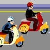 Scooter Games: Scooter Ace - Scooter Ace is a cool scooter racing game online. You're late for work dude! You have to get there as fast as possible otherwise you will be fired. Drive your Vespa scooter through the street and try to avoid all the cars and other scooters in your way. Get to your work quickly or face the sack, it's your choice. Use the arrow keys to weave through the city traffic. Press H to use your horn. You can see the running time and your score in the top of the game area. Drive your classic Vespa scooter in Scooter Ace and have fun. Good luck!