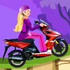 Scooter Games - Barbie Ride: In Barbie Ride, cool scooter game online you will ride your sweet Barbie on her scooter bike. Collect bonus items for your Barbie. Collect the gems to score points on your way. Be careful on your ride, you have three chances to survive. You can watch your remaining lives on the bottom bar. Go through five different levels to finish the game, you can see the levels in the main menu of the game. This game is a girls scooter game online for Barbie lovers. Use your arrow keys to ride the bike and to balance it. Good luck!