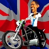 Scooter Games: Obama Rider - President Obama is late for his G8 meeting! Help him ride his special presidential chopper across London super quick! Try to reach the finish line before you run out of time. Collect green notes for extra money, but avoid the red ones as they will be deducted from your score. Don't forget to watch your time. Accomplish all 16 levels to finish the game. Use the arrow keys to drive. Press P to pause the game. Play as President Obama in the game Obama Rider and have fun!