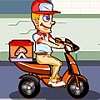 Scooter Games - Rush Rush Pizza: In Rush Rush Pizza online scooter game you will play as a delivery man and your main goal in this scooter game is to deliver a pizza to hungry customers. Everybody wants a piece of you (well, of your pizza). So, hop on your scooter and start delivering! Choose a level on the level map. Deliver the pizzas to the waiting customers. Pick up coins and extra pizzas on the street while avoiding traffic. Use your arrows to steer. Press your spacebar to chuck a pizza.