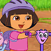 Scooter Games: Dora the Explorer Find Those Puppies - It's a puppy play day! Dora and Boots have been playing with Perrito's puppy friends and getting dirty, but now they all need a bath. Uh oh! Where are all the puppies? Dora on a scooter needs your help to find them. We need Perrito's super sense of smell and Scooter the scooter to quickly find the puppies. Press the up and down arrow keys to move Scooter from top to bottom. Collect Perrito's energy snacks so he can keep going fast. Watch out for obstacles in the way, press space to jump.